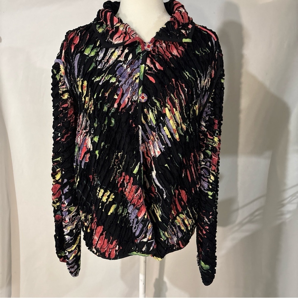Vintage Patchington Art To Wear Patchwork Textured Jacket Sz XL